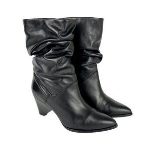 Stuart Weitzman Womens Black Leather Mid Calf Boots Slouchy size EU 35.5 US 5.5